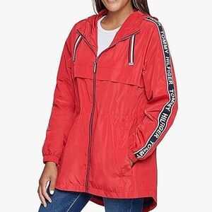 Tommy Hilfiger Ladies Long Lightweight Windbreaker Hooded Rain - Size S - NWT